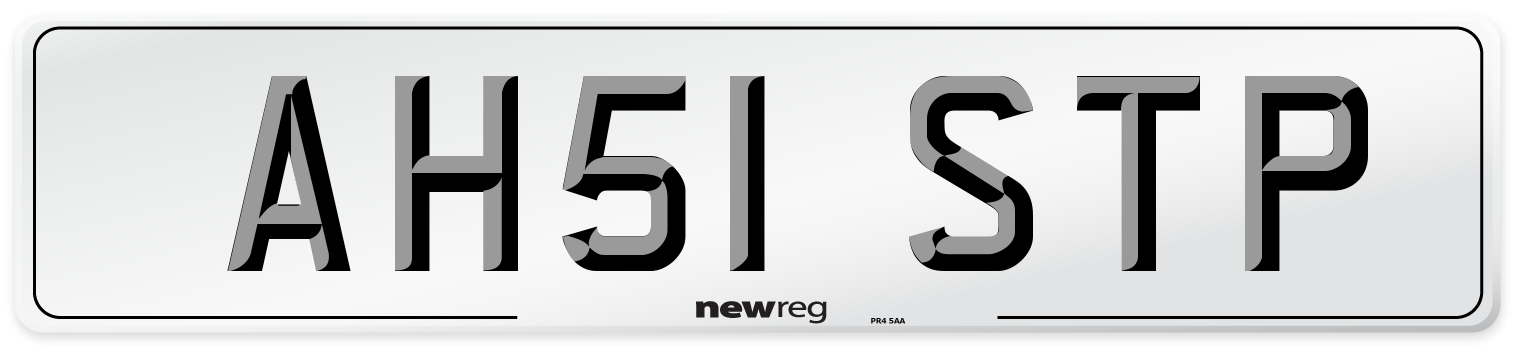 AH51 STP Number Plate from New Reg
